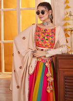 Lovely Multi Color Viscose Fabric Party Wear Lehenga