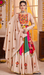 Lovely Multi Color Viscose Fabric Party Wear Lehenga