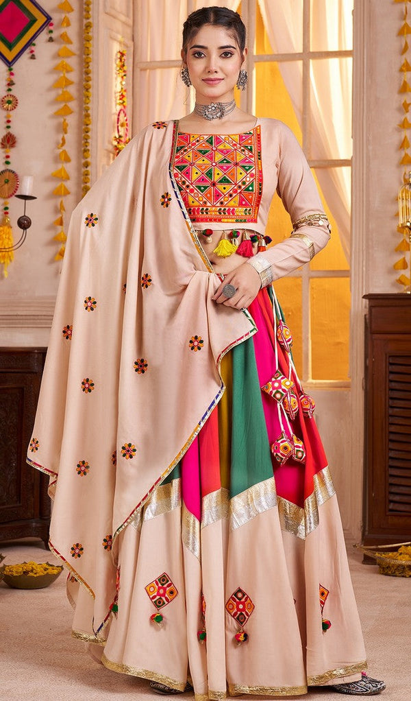 Lovely Multi Color Viscose Fabric Party Wear Lehenga