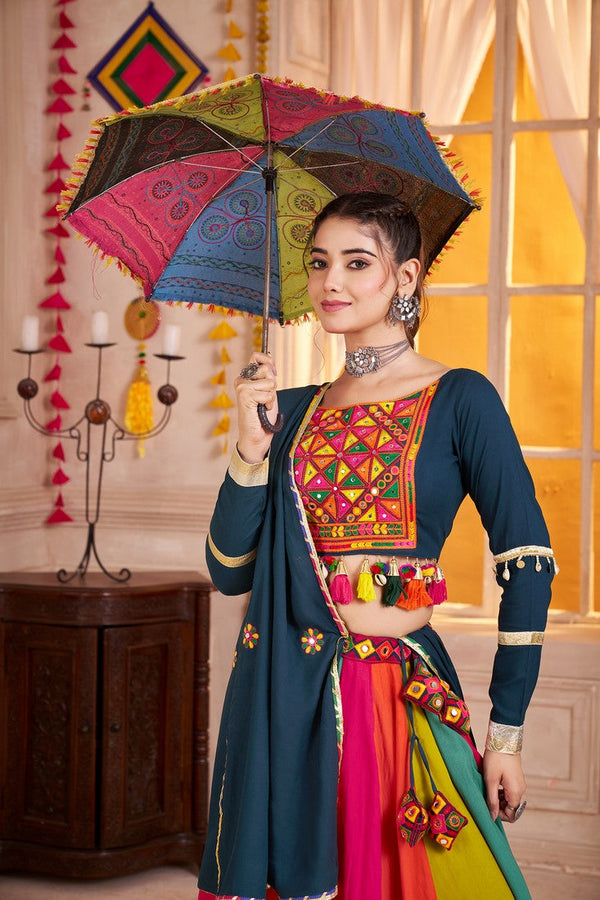 Lovely Multi Color Viscose Fabric Party Wear Lehenga