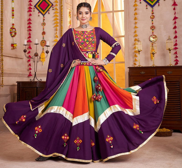 Lovely Multi Color Viscose Fabric Party Wear Lehenga