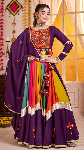 Lovely Multi Color Viscose Fabric Party Wear Lehenga