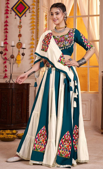 Lovely Multi Color Viscose Fabric Party Wear Lehenga