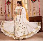 Lovely Cream Color Viscose Fabric Party Wear Lehenga