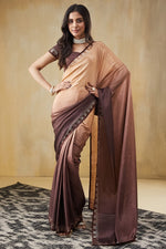 Beautiful Brown Color Turkey Fabric Casual Saree
