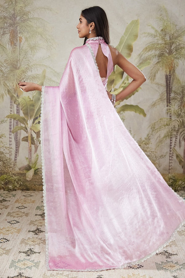 Beautiful Pink Color Turkey Fabric Casual Saree