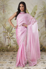 Beautiful Pink Color Turkey Fabric Casual Saree