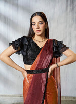 Lovely Rust Color Satin Fabric Readymade Saree