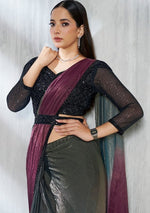 Lovely Multi Color Satin Fabric Readymade Saree