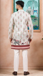 Amazing Cream Color Cotton Fabric Kurta Pajama