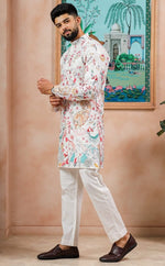 Amazing Cream Color Cotton Fabric Kurta Pajama