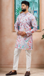 Amazing Purple Color Cotton Fabric Kurta Pajama
