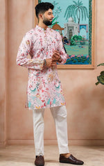 Amazing Pink Color Cotton Fabric Kurta Pajama