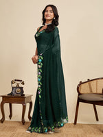 Lovely Green Color Georgette Fabric Casual Saree