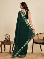 Lovely Green Color Georgette Fabric Casual Saree
