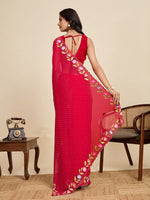 Lovely Red Color Georgette Fabric Casual Saree