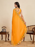 Lovely Mustard Color Georgette Fabric Casual Saree