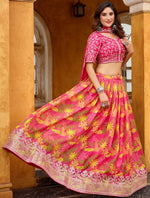 Amazing Pink Color Silk Fabric Party Wear Lehenga