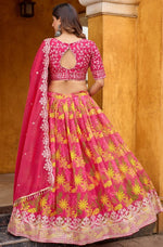 Amazing Pink Color Silk Fabric Party Wear Lehenga
