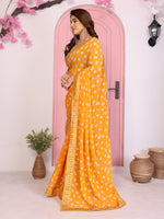 Beautiful Yellow Color Georgette Fabric Casual Saree