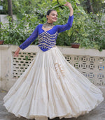 Lovely Cream Color Cotton Fabric Party Wear Lehenga