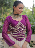 Lovely Cream Color Cotton Fabric Party Wear Lehenga