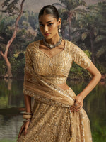 Lovely Cream Color Net Fabric Party Wear Lehenga