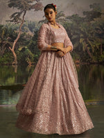 Lovely Purple Color Net Fabric Party Wear Lehenga