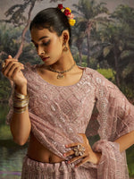 Lovely Purple Color Net Fabric Party Wear Lehenga