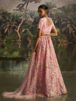 Lovely Pink Color Net Fabric Party Wear Lehenga