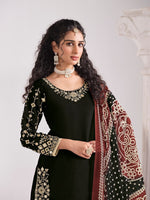 Amazing Black Color Silk Fabric Patiala Suit