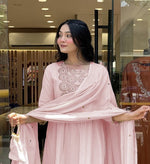 Gorgeous Pink Color Chanderi Fabric Designer Suit