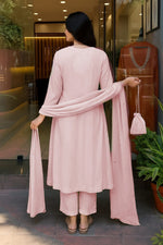 Gorgeous Pink Color Chanderi Fabric Designer Suit
