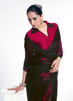 Grand Black Color Silk Fabric Designer Saree