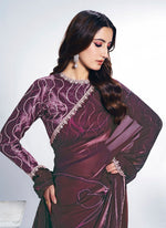 Grand Wine Color Silk Fabric Designer Saree