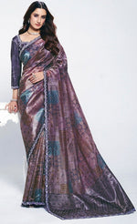Grand Purple Color Silk Fabric Designer Saree