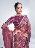 Grand Pink Color Silk Fabric Designer Saree