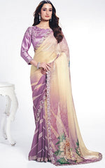 Grand Purple Color Silk Fabric Designer Saree
