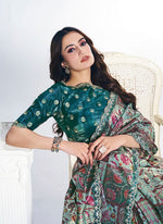 Grand Green Color Silk Fabric Designer Saree