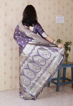Amazing Purple Color Banarasi Fabric Partywear Saree