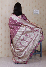 Amazing Purple Color Banarasi Fabric Partywear Saree
