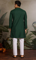 Amazing Green Color Viscose Fabric Mens Kurta