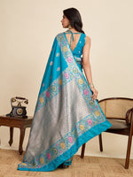 Amazing Turquoise Color Silk Fabric Designer Saree