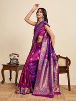 Amazing Purple Color Silk Fabric Designer Saree