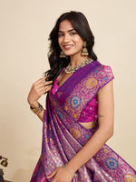 Amazing Purple Color Silk Fabric Designer Saree