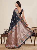 Amazing Black Color Silk Fabric Designer Saree