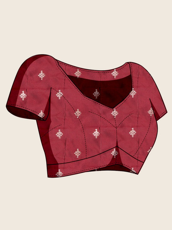 Amazing Maroon Color Silk Fabric Designer Saree