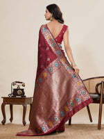 Amazing Maroon Color Silk Fabric Designer Saree