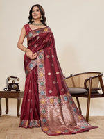 Amazing Maroon Color Silk Fabric Designer Saree