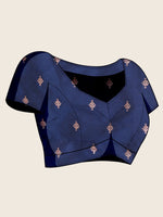 Amazing Navy Blue Color Silk Fabric Designer Saree